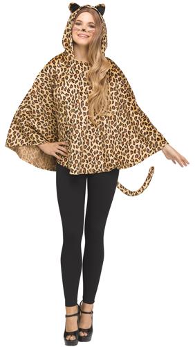 PONCHO LEOPARD HOODED