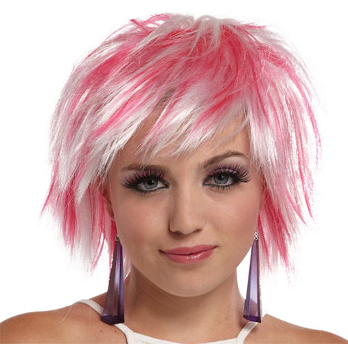 PUNKY PIXIE WIG WHITE-HOT PINK
