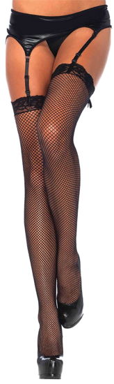 FISHNET STOCKING WITH LACE TOP